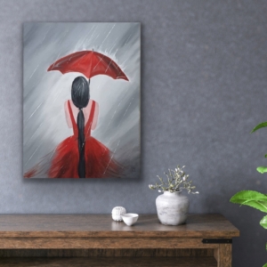'Woman in Red' by Hala Moussa Art