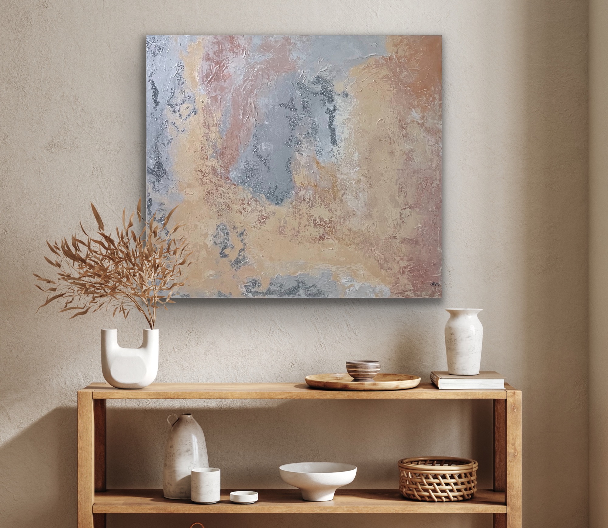 "Dawn Glow" abstract art by Hala Moussa Art