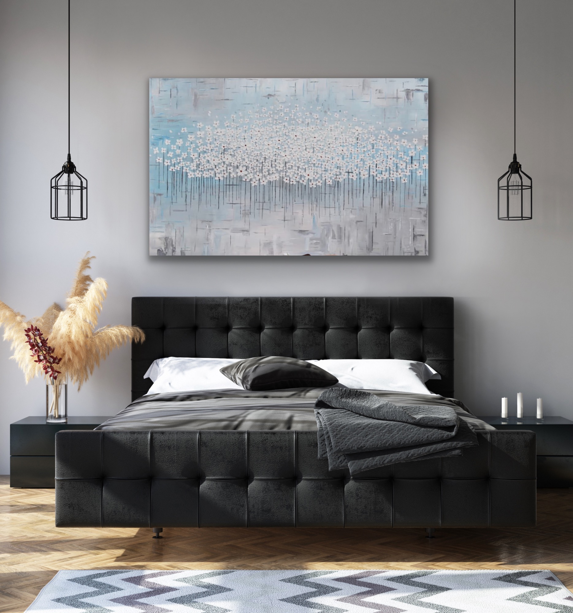 "Blooms in Bloom" abstract art by Hala Moussa Art