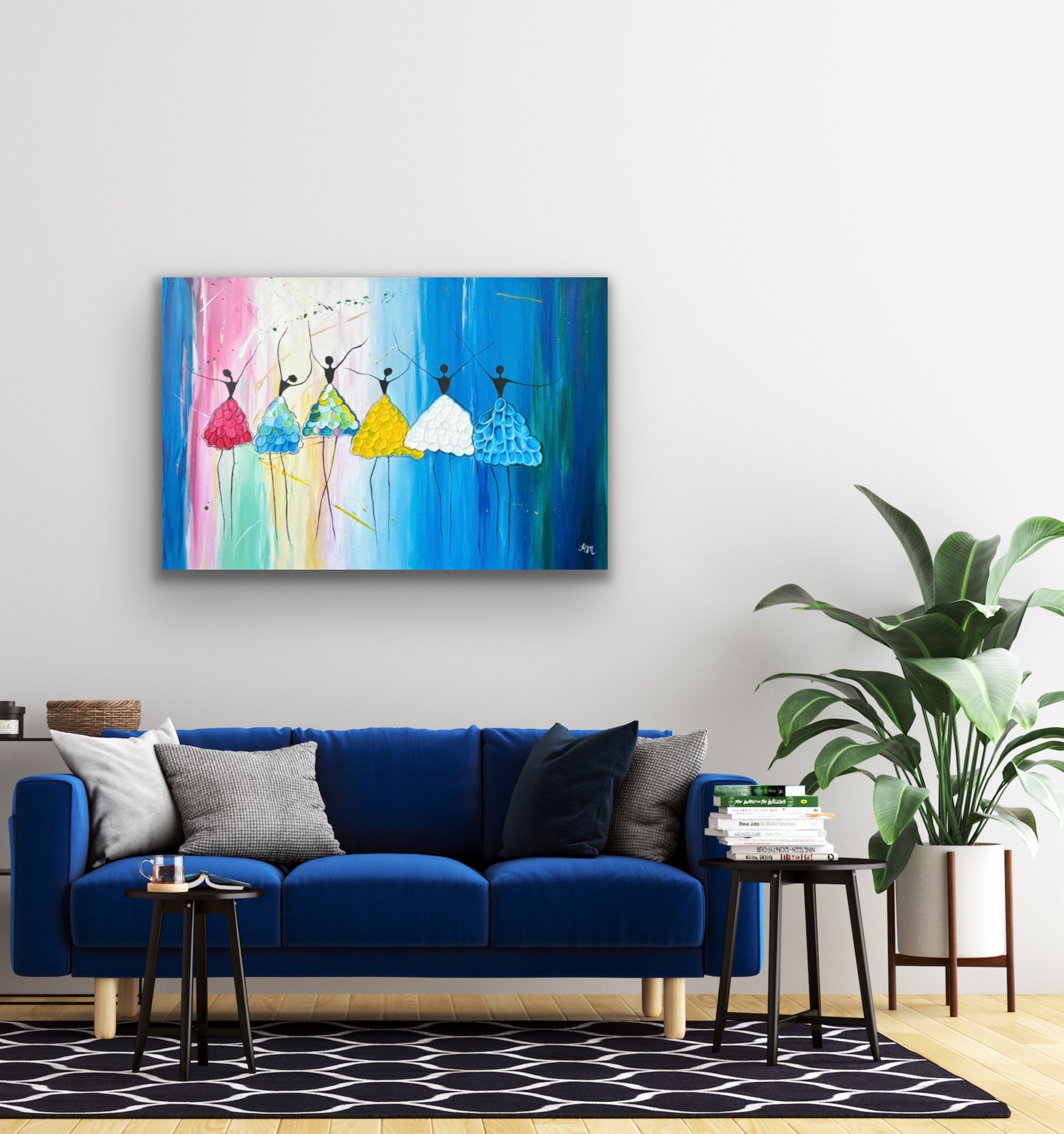 "The Dancers" abstract art by Hala Moussa