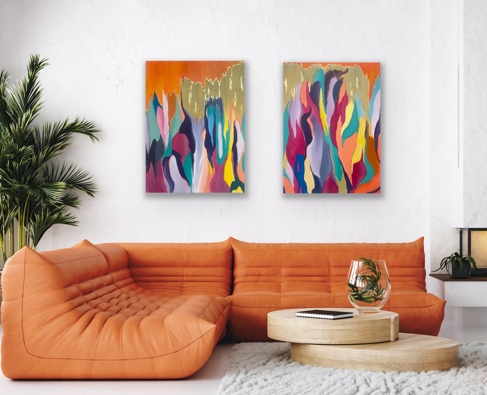 "Chromatic Reverie" abstract art by Hala Moussa