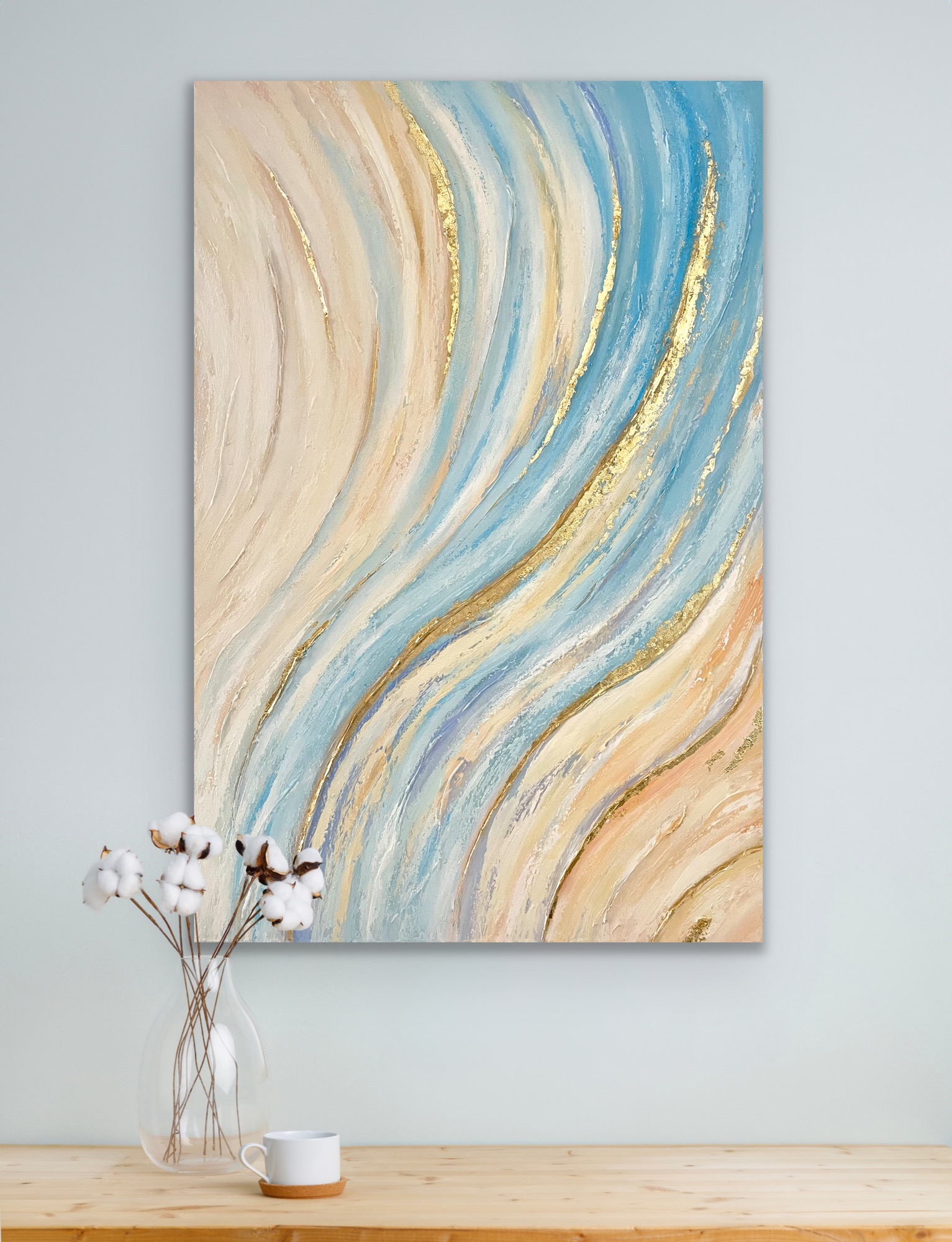 'Waves of Wonder' abstract art by Hala Moussa