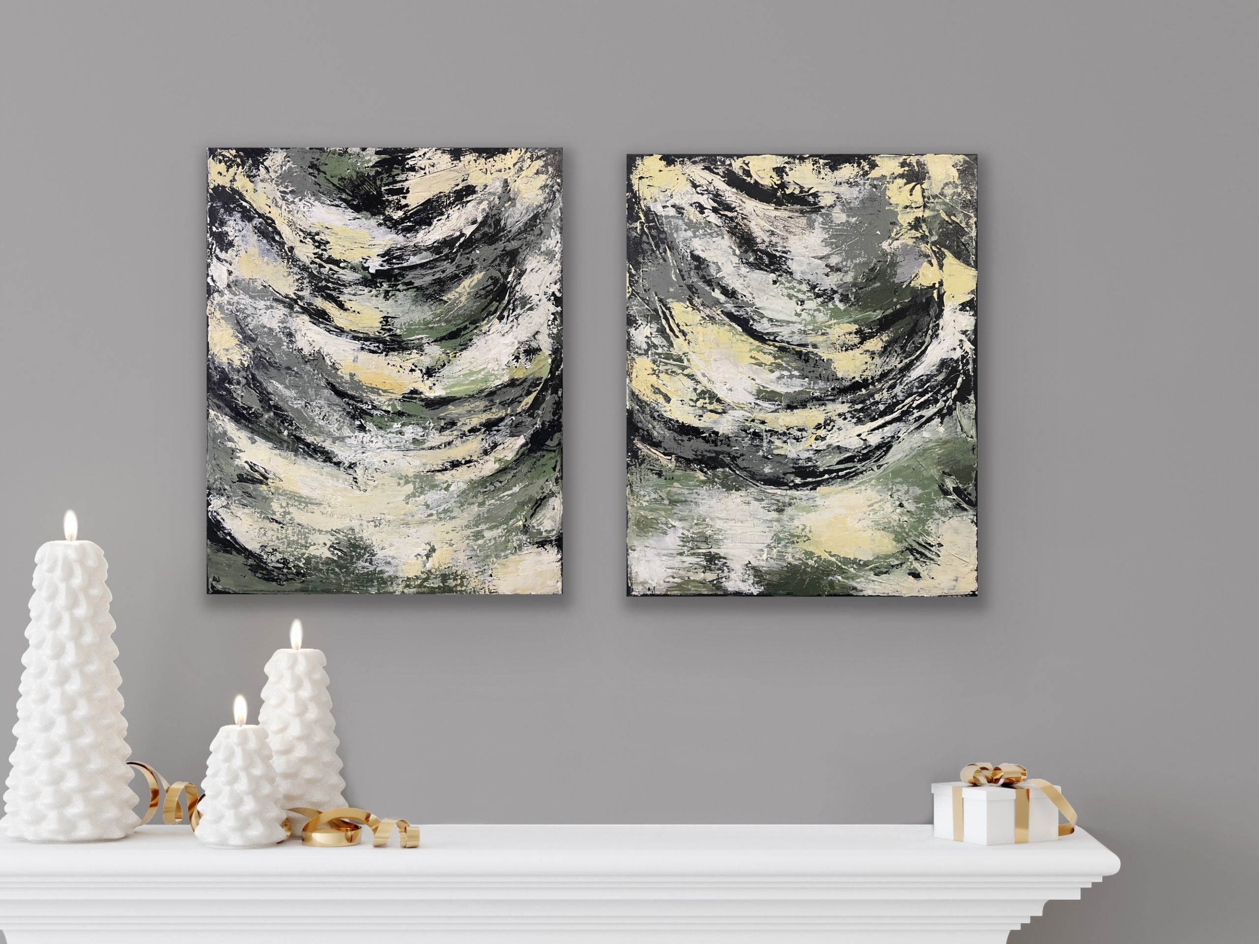 'Whispers of Fall' abstract painting by Hala Moussa Art