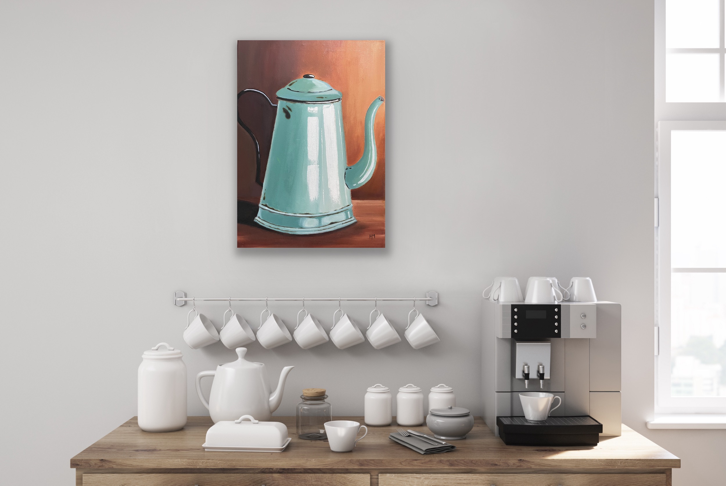 'Tea Time' oil painting by Hala Moussa Art