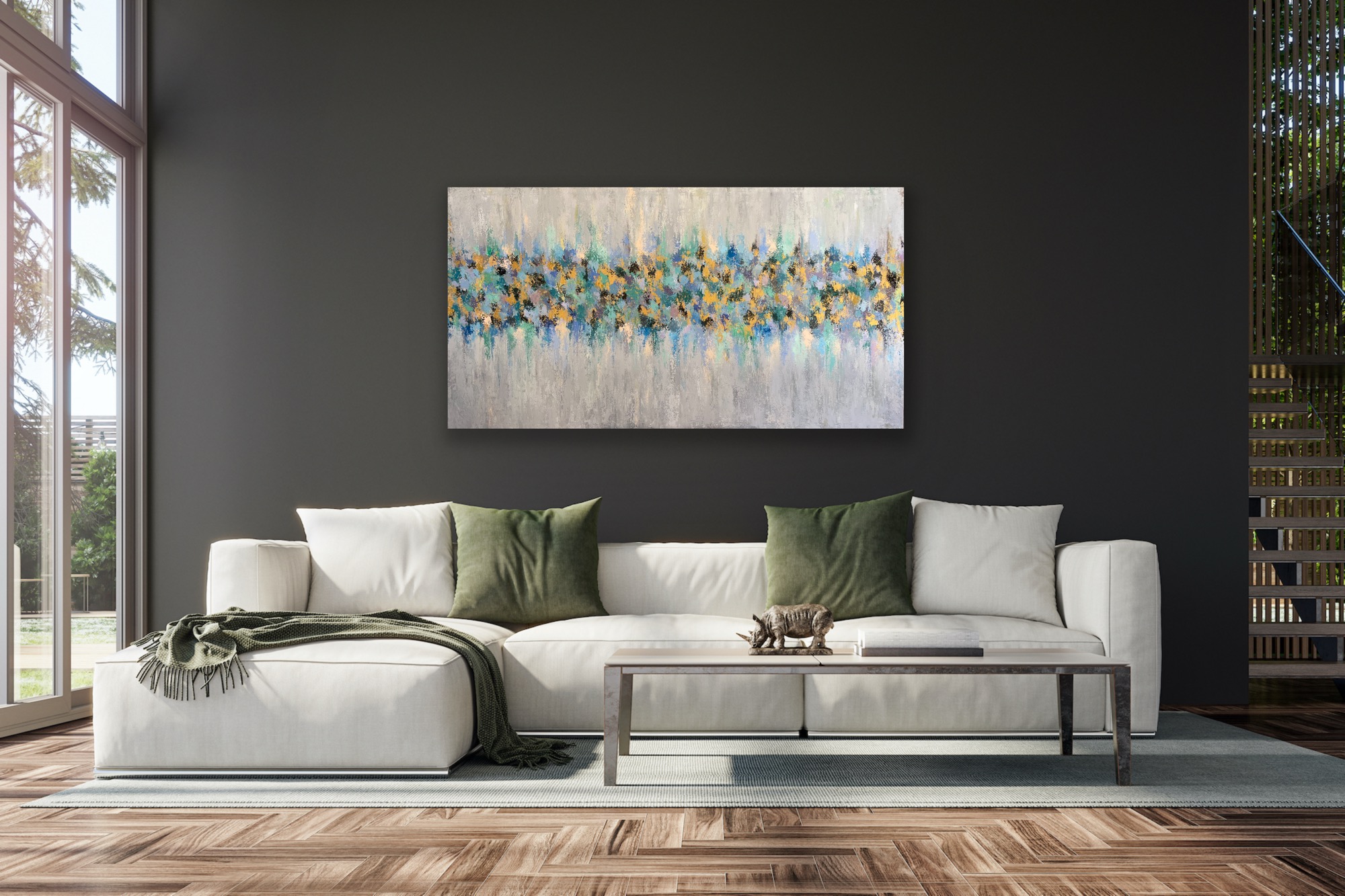 'Blooming Flowers' abstract modern art by Hala Moussa