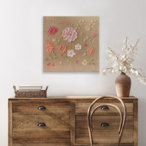 Love in Full Bloom abstract textured floral Art by Hala Moussa